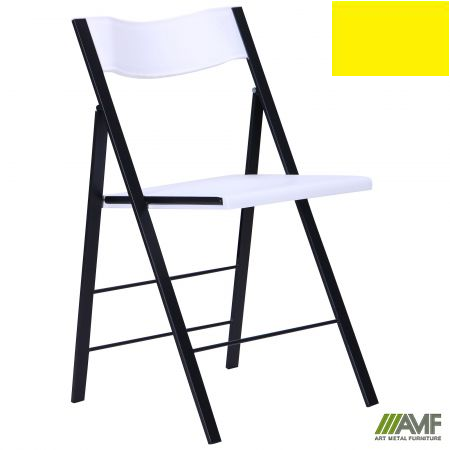 Стілець кухонний розкладний AMF Ібіца чорний пластик жовтий (288128)